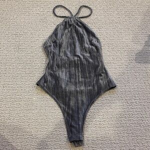 Urban Outfitters Metallic Gray Sleeveless Bodysuit Women’s XS